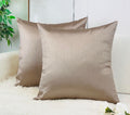 Aiking Home 24X24 Inches Faux Silk Square European Shams, Zipper Closure, Sand (Set Of 2)