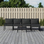 vidaXL 6 Piece Patio Lounge Set with Gray Cushions Steel
