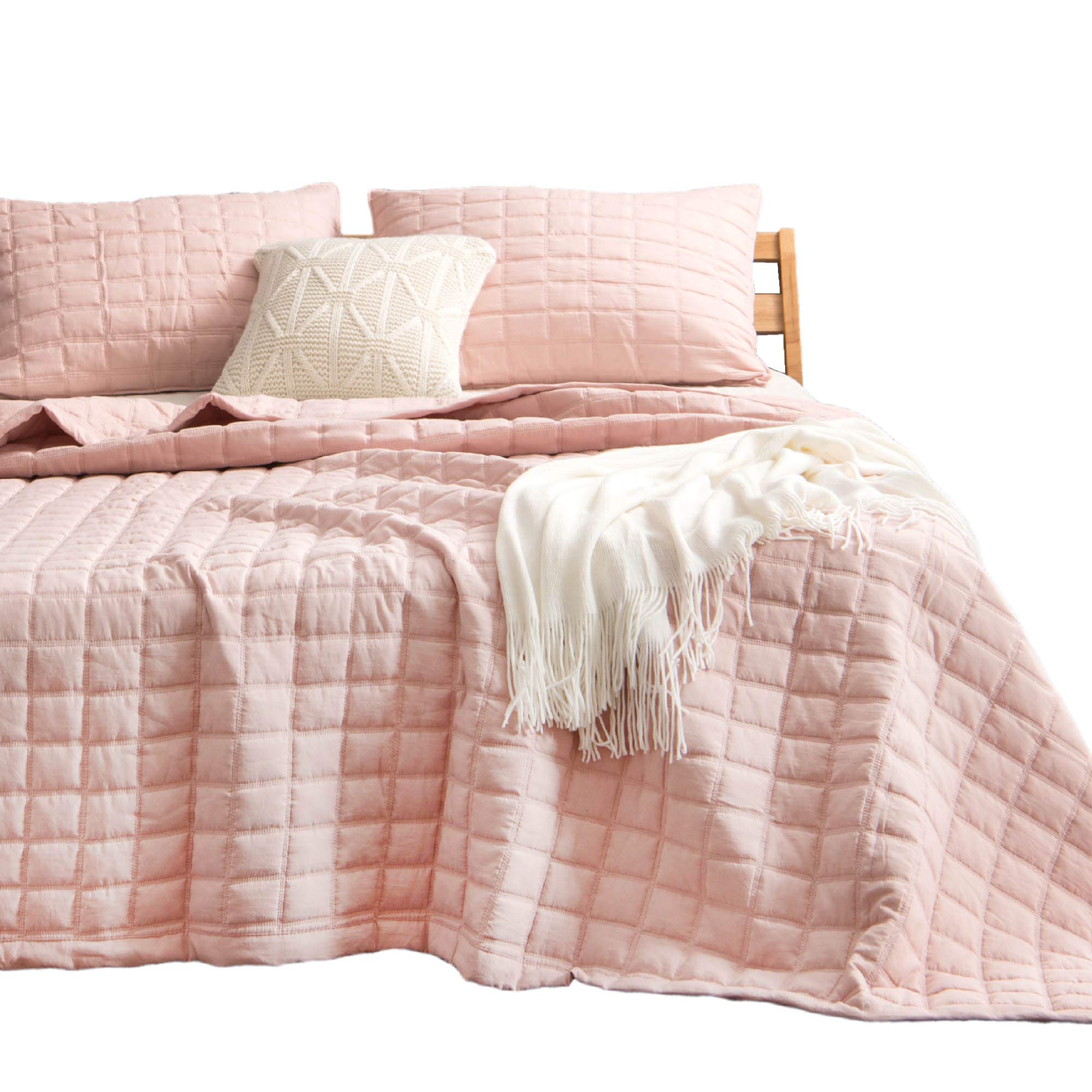 Kasentex Quilt-Bedding-Coverlet-Blanket-Set, Ultra Soft Cozy 100% Microfiber - Machine Washable, Stone-Washed, Detailed Stitchin