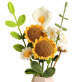 Emivery Crochet Flower Bouquet, Handmade Artificial Sunflowers Bouquet Knitted Flowers Crochet Sunflower Decor for Home Kitchen 
