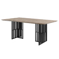 Acme Furniture Zudora Rectangular Wood & Metal Dining Table in Antique Oak/Black