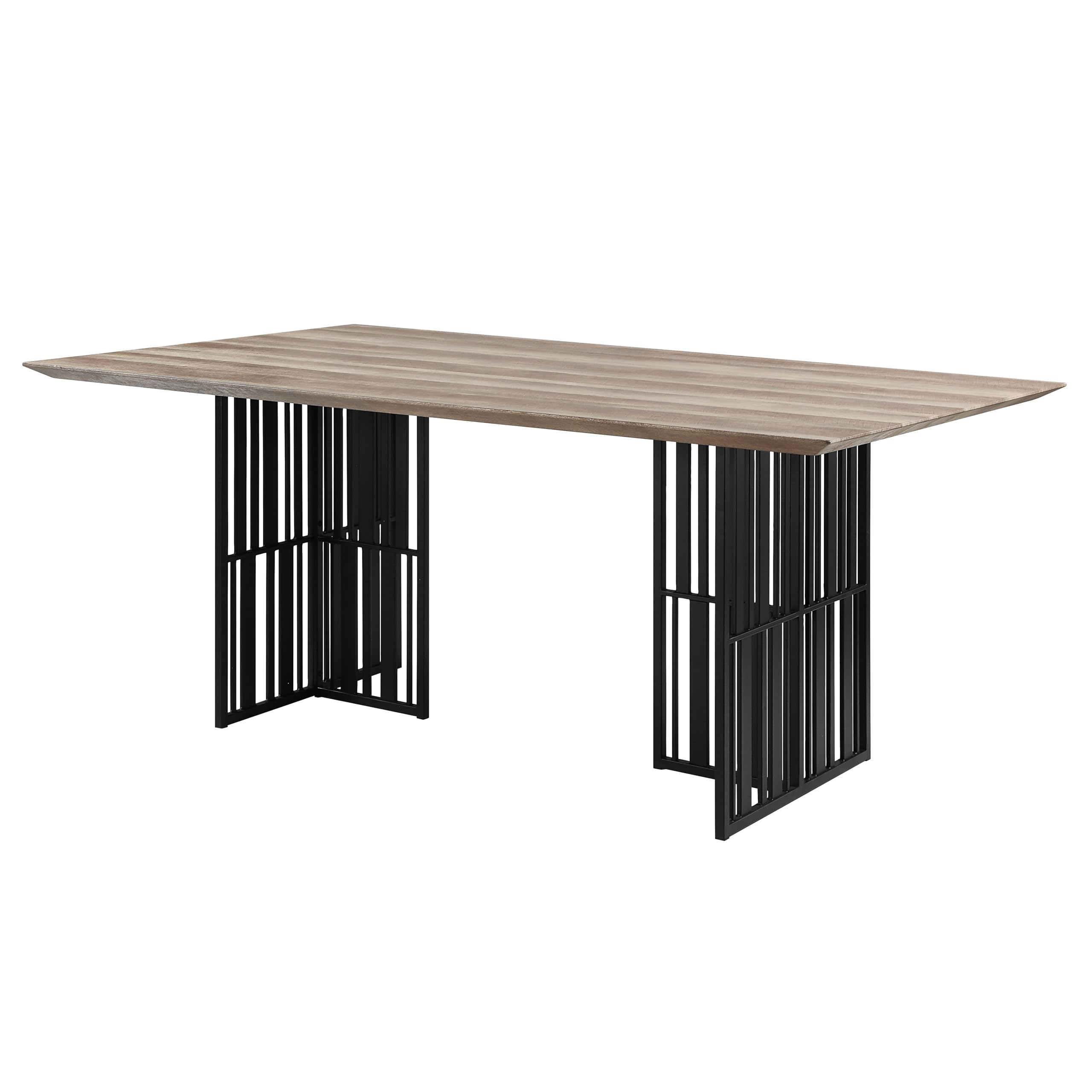 Acme Furniture Zudora Rectangular Wood & Metal Dining Table in Antique Oak/Black