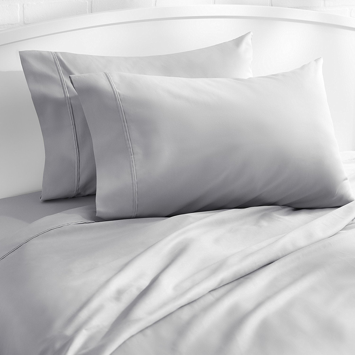 100% Cotton Percale Pillowcases, 2 Pack Pillow Cases, Soft & Breathable Pillow Covers, Light Weight Fabric, Smooth Airy Weave, F