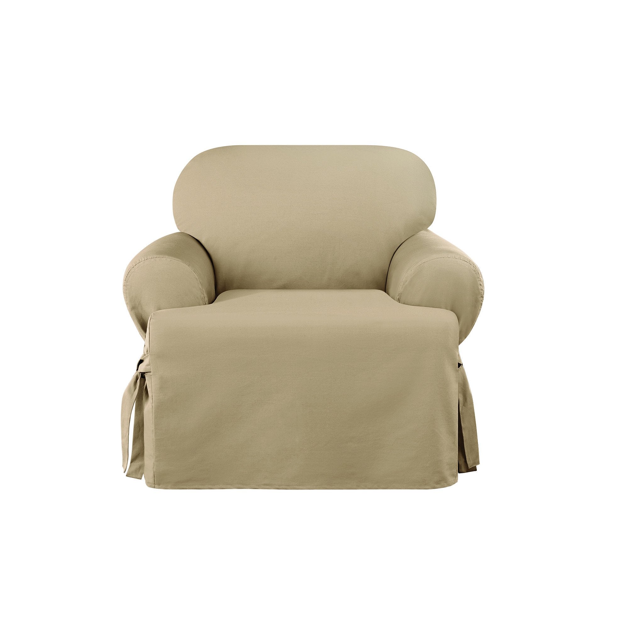 Sure Fit Heavyweight Cotton Duck One Piece Chair Slipcover - Khaki