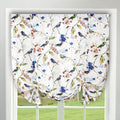 Vogol Balloon Shades For Windows, Birds And Leaf Print Tie-Up Curtains For Kitchen Windows Rod Pocket 63 Inch Length Adjustable