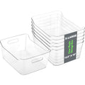 Tiawudi 2 Pack Plastic Storage Bins, Extra Large Pantry Organizer, 13.5 x 10 Clear Storage Containers and Organizer Bins, Multi-