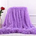 Plush Super Soft Blanket Bedding Sofa Cover Furry Fuzzy Fur Warm Throw Qulit Cozy Couch Blanket For Winter (51'X63', Purple)