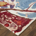 HomeRoots 513367 8 x 10 ft. Floral Tufted Handmade Area Rug Red Blue & Purple