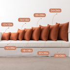 Miulee Pack Of 2 Decorative Outdoor Solid Waterproof Throw Pillow Covers Polyester Linen Garden Farmhouse Cushion Cases For Patio Tent Balcony Couch Sofa 12X12 Inch Rust