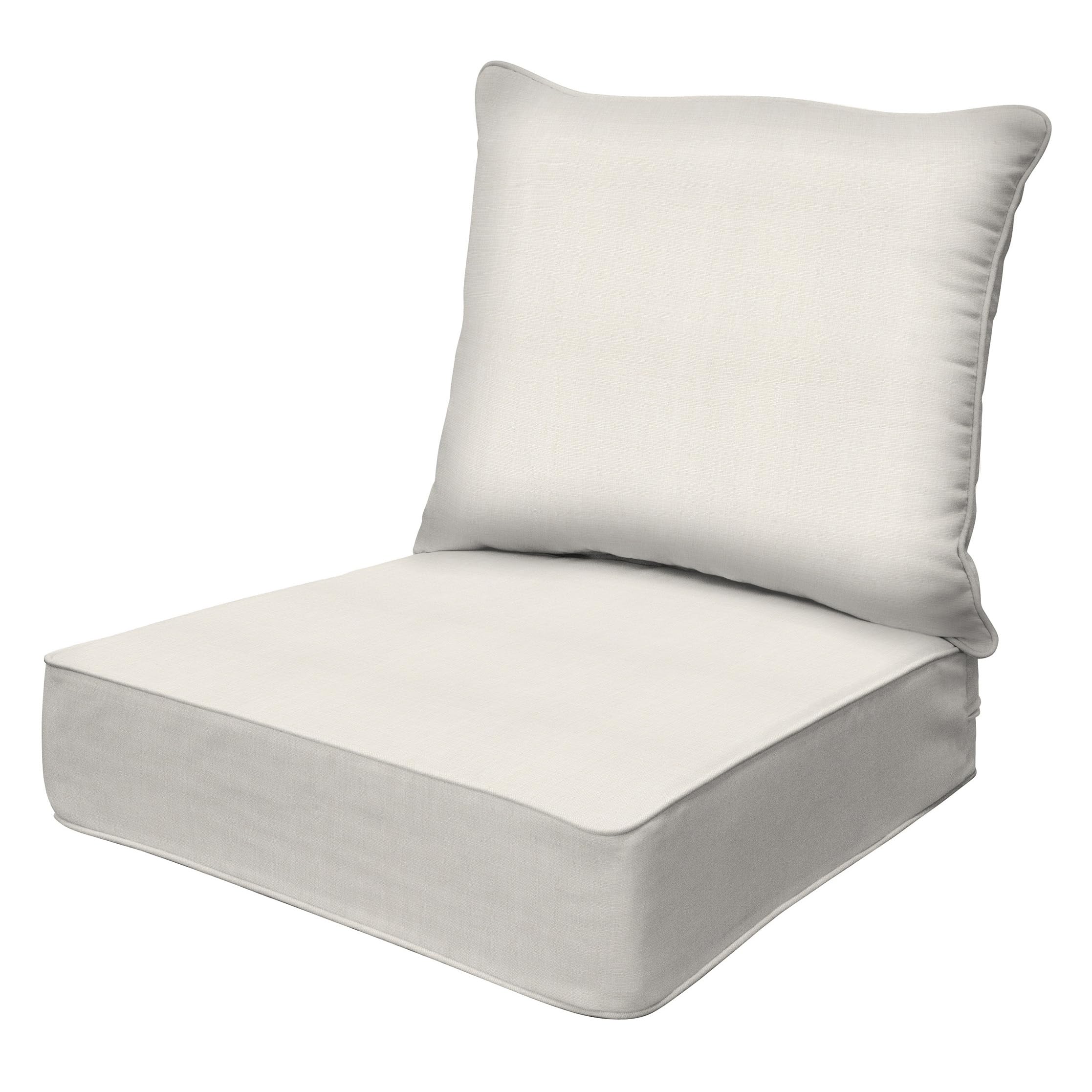 Honeycomb Outdoor Deep Seat, 24' W X 23' D, Textured Solid Bone Outdoor Chair Cushion