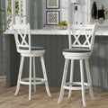 Betterhood 29  Bar Height Swivel Stools - High Back Swivel Barstools with Upholstered Seat & Solid Wood Footrest, Counter Bar Ch