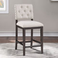 American Woodcrafters Lynwood Walnut Stationary Wood Counter 26-Inch Barstool