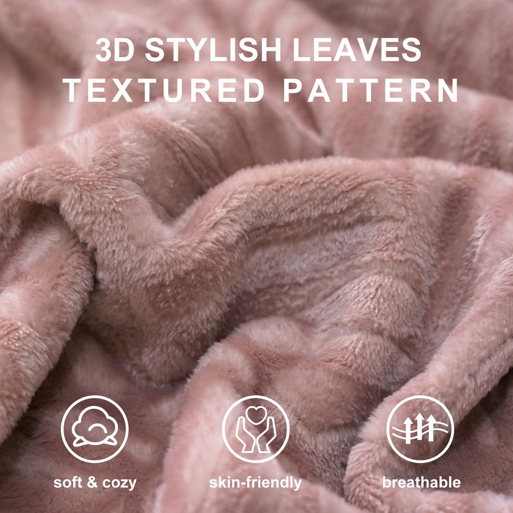 Sochow Body Pillow Cover 21X54 Inches, Super Soft And Cozy Leaves Textured Fleece Long Body Pillowcase With Zipper Closure,1 Pac