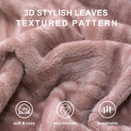 Sochow Body Pillow Cover 21X54 Inches, Super Soft And Cozy Leaves Textured Fleece Long Body Pillowcase With Zipper Closure,1 Pac