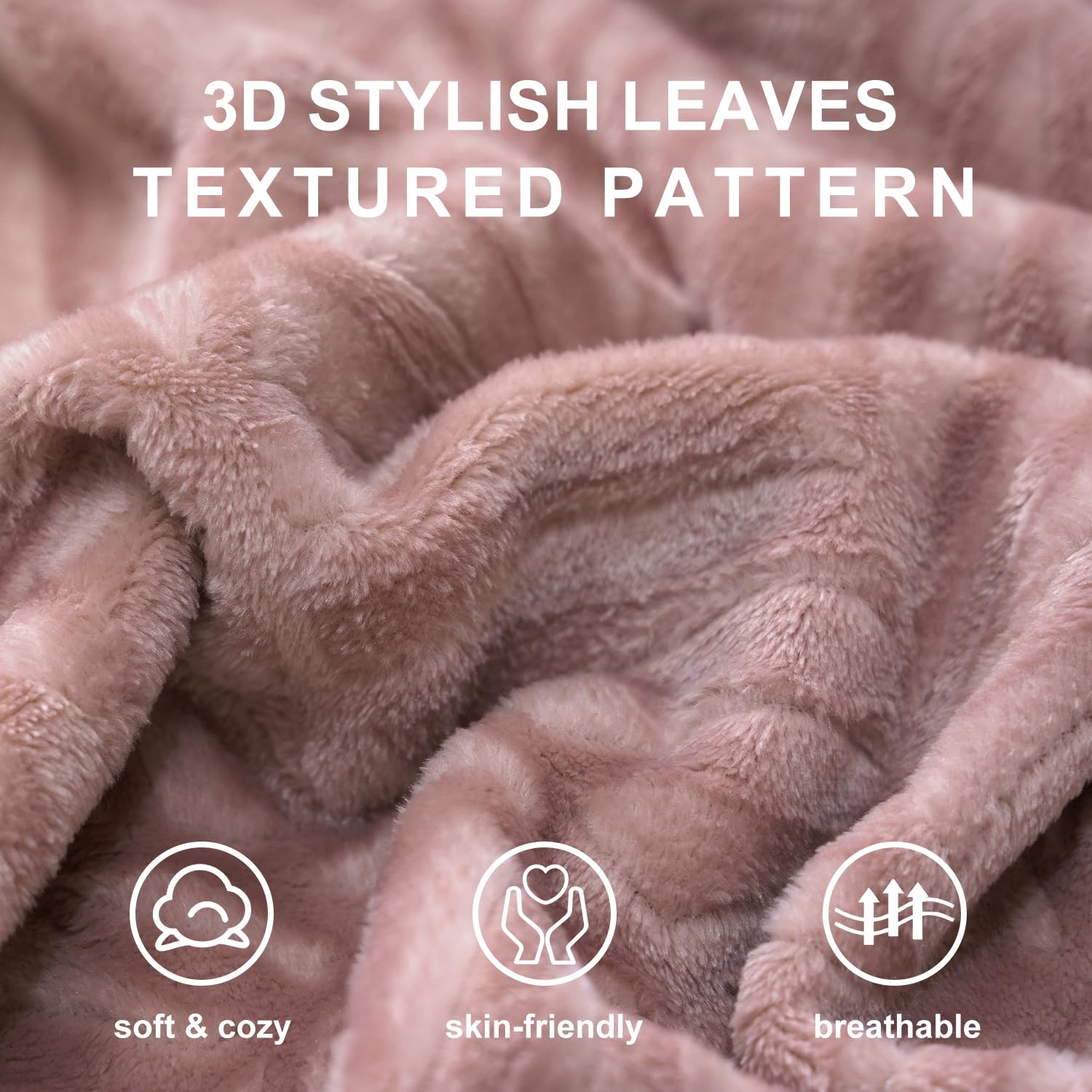 Sochow Body Pillow Cover 21X54 Inches, Super Soft And Cozy Leaves Textured Fleece Long Body Pillowcase With Zipper Closure,1 Pac