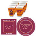 Virginia Tech Hokies Party Supplies 48 Piece Officially Licensed University Set: 16 oz. Plastic Beverage Cups, 9 Paper Plates, L