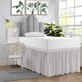 Sgi Bedding Dorm Bed Skirt Full Xl 36 Inch Drop Length - Light Grey, Ruffled Pattern College Dorm Room Bed Skirts - Split Corner