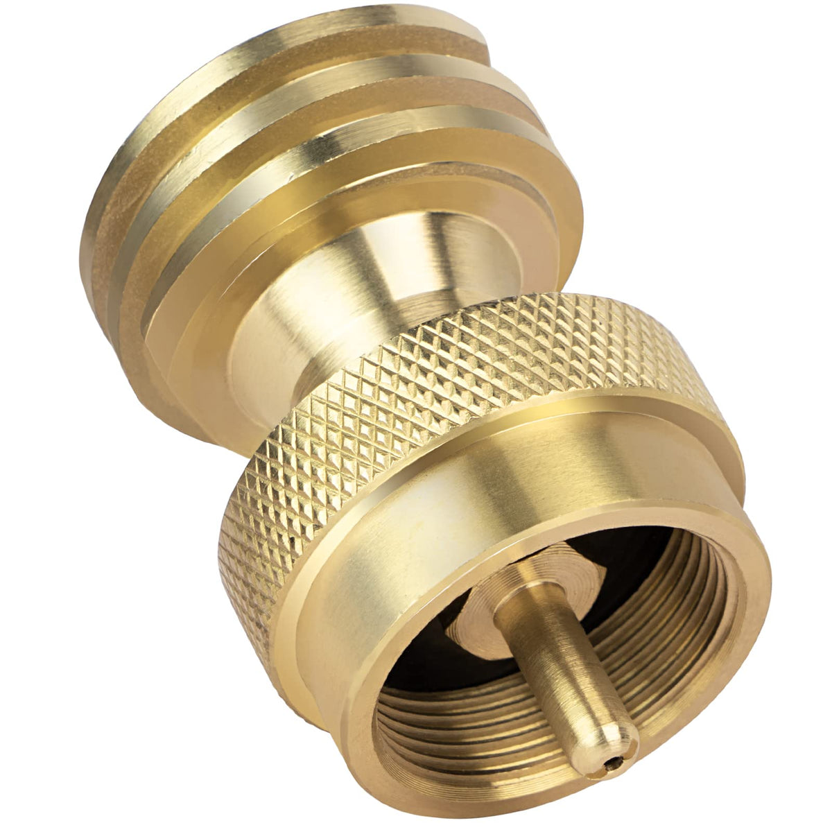 Gaspro 1Lb Propane Tank Adapter, 20Lb To 1Lb Converter, Hook Up Small Propane Tanks When 20Lb Ran Out, Solid Brass