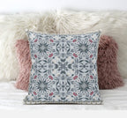 HomeRoots Muted Orange Indigo 16â€ Powder Blue Paisley Zippered Suede Throw Pillow