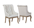 Coaster Furniture Glen Cove Arm Chairs with Button Tufting and Nailhead Trim Cream and Barley Brown (Set of 2) 110293