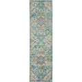 Nourison Passion Ivory/Light Blue 1'10' X 6' Area Rug, Boho, Moroccan, Bed Room, Living Room, Dining Room, Kitchen, Easy Cleani