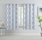 Ugoutry Blue Grey Moroccan Full Blackout Curtains 63 Inch Length, Holiday Thermal Insulated Grommet Window Treatments For Living