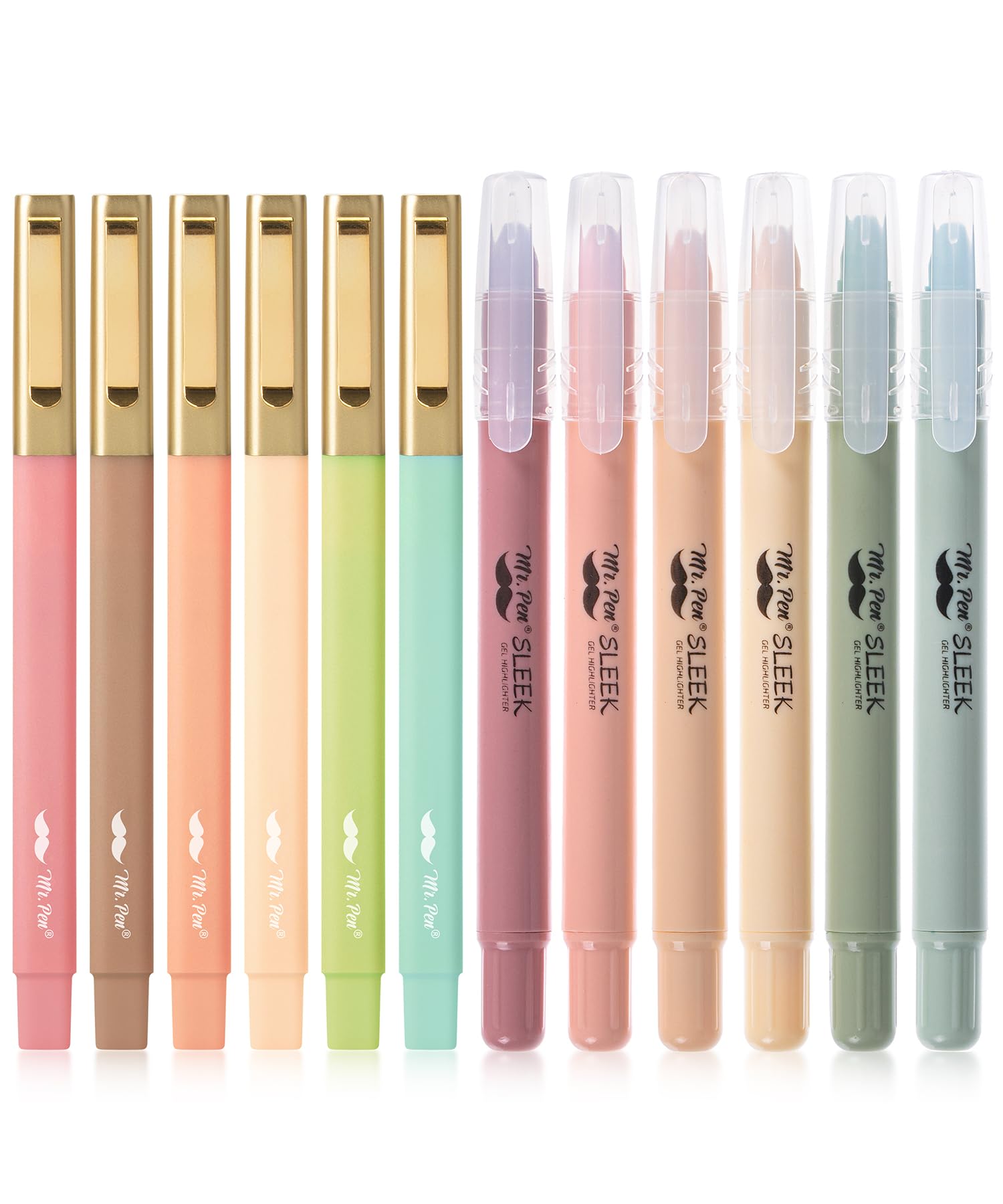 Mr. Pen Aesthetic Gel Highlighters And Pens - No Bleed, 12 Pack, Pastel Colors Bible Highlighters