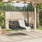 vidaXL Black Poly Rattan Swing Bench Hammock Chair - Hanging Outdoor Garden Patio Seat