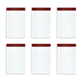 Tops Docket Gold Writing Pads, 5' X 8', Jr. Legal Rule, 50 Sheets, 6 Pack (99705), White