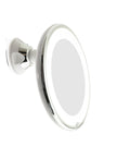 JiBen LED Lighted 10X Magnifying Makeup Mirror with Power Locking Suction Cup, Bright Diffused Light and 360 Degree Rotating Adj