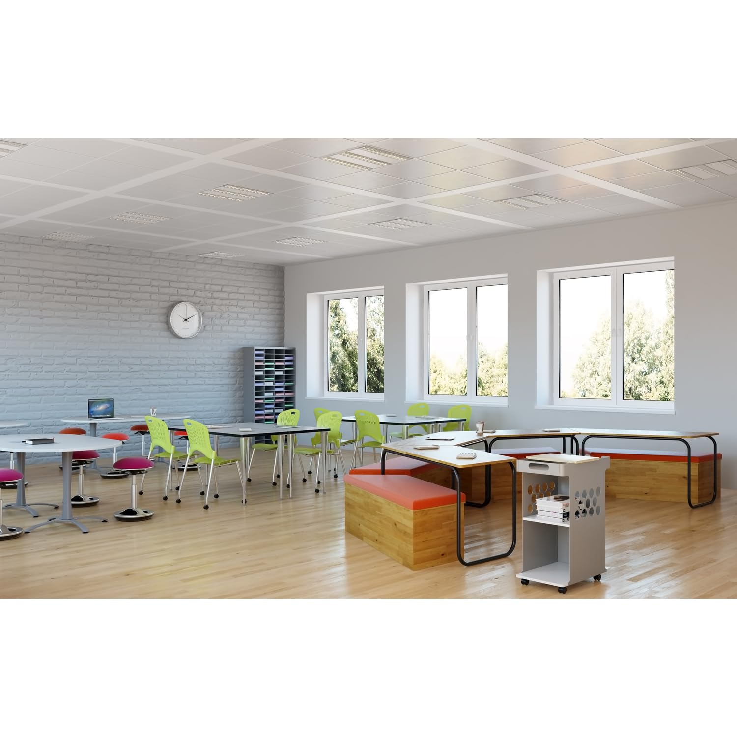 Safco Products 6805GN Reve Guest Chair Straight Leg with Round Back, (Qty. 2), Green