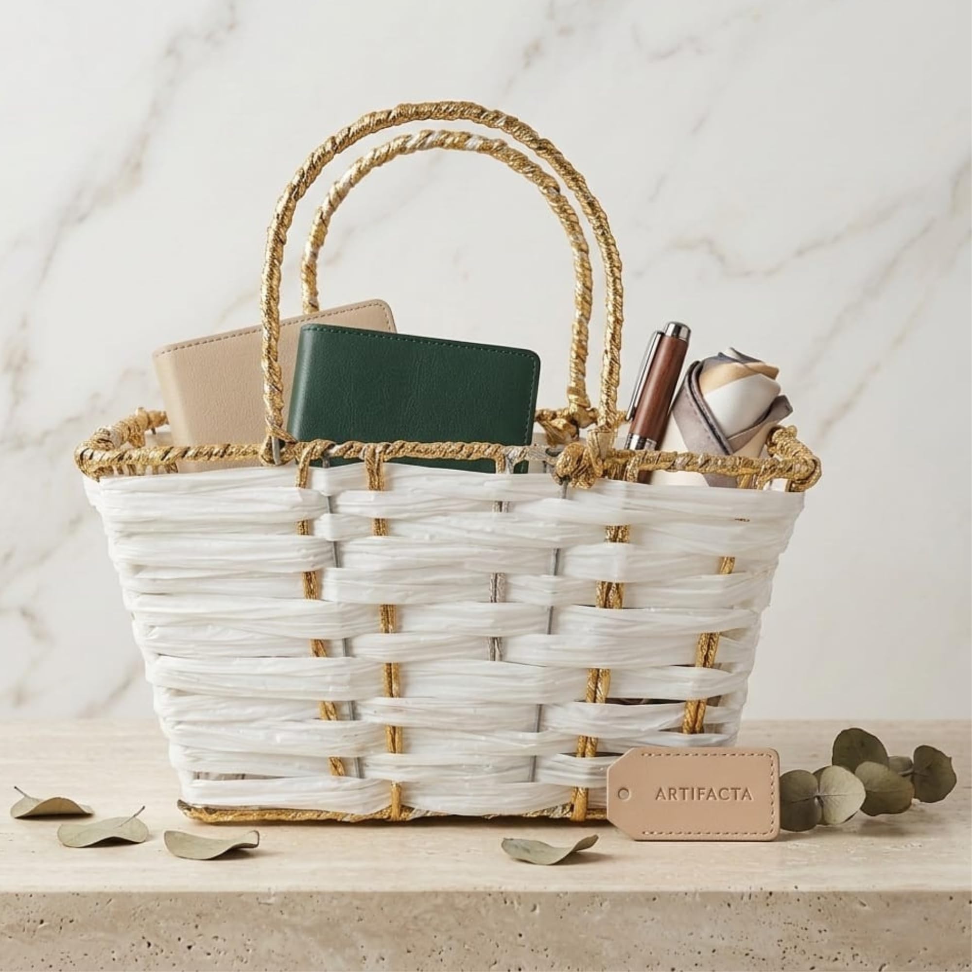 Webmart Pro Handwoven Rope Storage Basket With Handle | Natural Macrame Organizer For Fruits, Vegetables, Grocery, Kitchen Stora