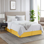 Nestl Yellow Twin Bed Skirt - Twin Size Bed Skirt 14 Inch Drop - Brushed Microfiber Bed Skirts - Hotel Quality Pleated Bed Skirt - Shrinkage & Fade Resistant