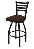 410 Jackie 25 Swivel Counter Stool with Black Wrinkle Finish and Rein Coffee Seat