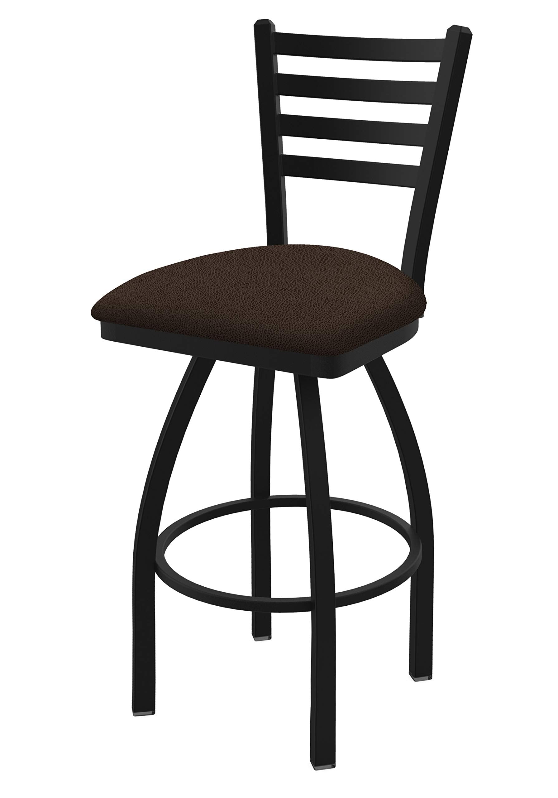 410 Jackie 25 Swivel Counter Stool with Black Wrinkle Finish and Rein Coffee Seat