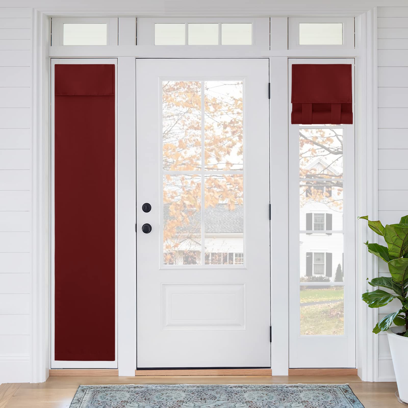 Ryb Home 2 Panels Sidelight Door Curtains For Front Door, Privacy Door Window Curtains Thermal Insulate Covering For Patio Door