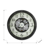 Monarch Specialties I 9030 Clocks, 30' Round, Gear Mechanism, Large Oversized, Wall Clock, Brown, Transitional