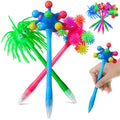 Toyvian Fun Stress Ball Pens: 9pcs Cartoon Sea Urchin Shaped Gel Ink Ballpoint Pens Fidget Toy - Soft Rubber Monster Silly Pen f