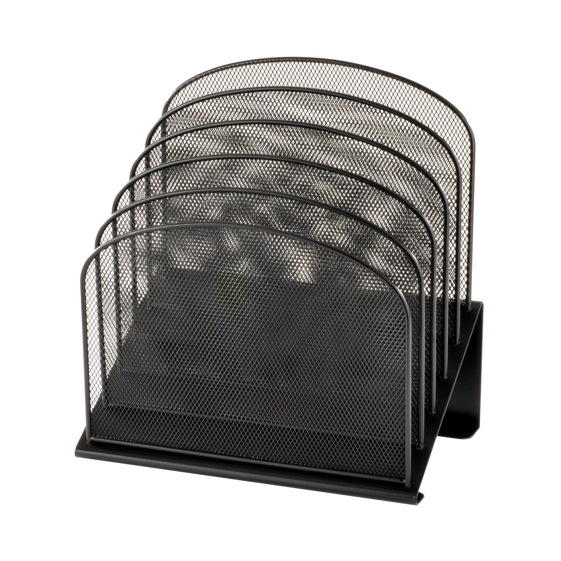 Safco Products Onyx Mesh 5-Tier Vertical Desktop Organizer 3257Bl, Black Powder Coat Finish, Durable Steel Mesh Construction, Sp