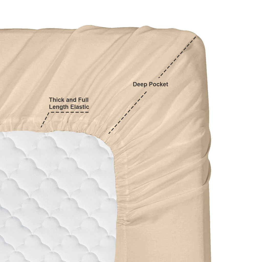 Clara Clark Premier 1800, Twin Xl 3Pc Microfiber Bed Linen Set, Beige Cream - Ultra Soft, Deep Pocket, Fade Resistant, 3 Piece Sheet Set With 1 Pillowcase