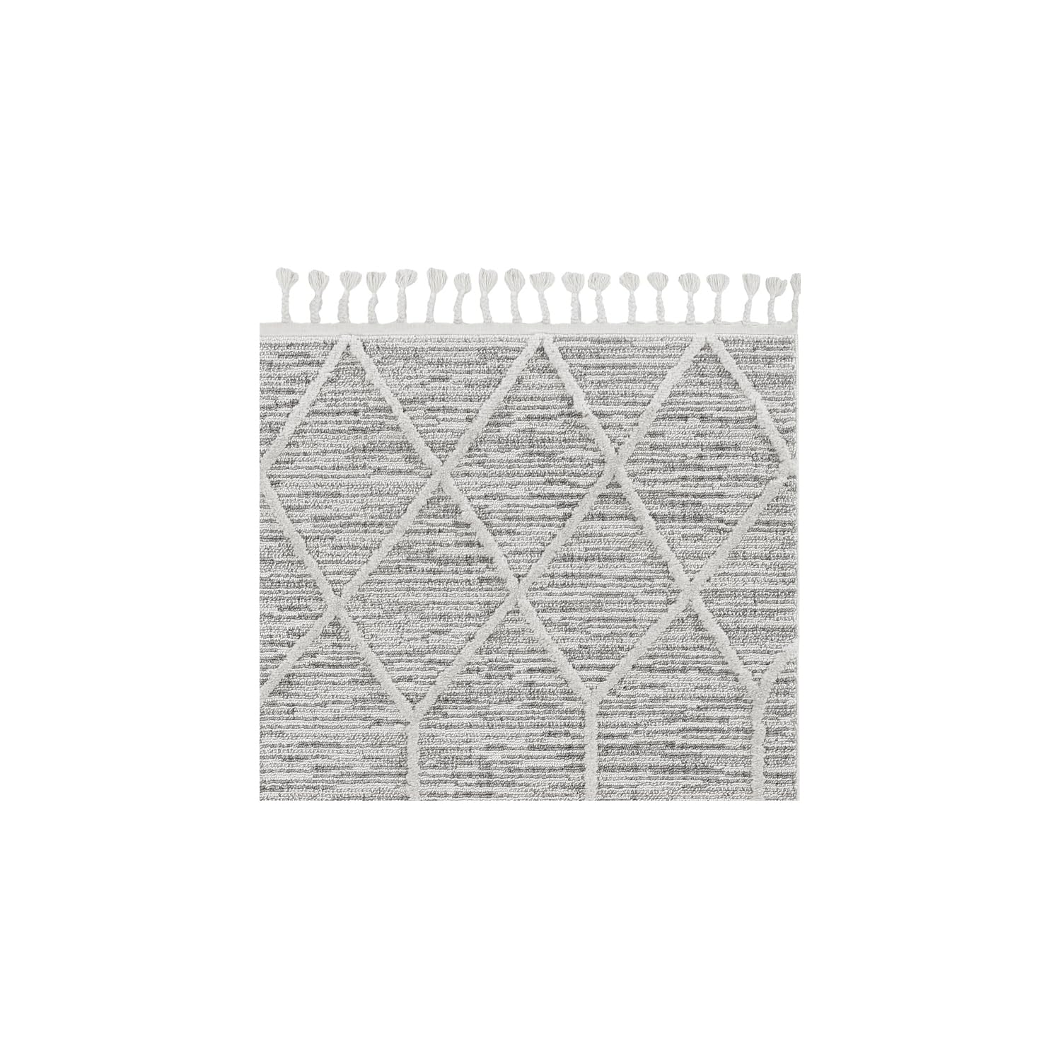HomeRoots 8'X11' Ivory Grey Machine Woven Geometric Indoor Area Rug
