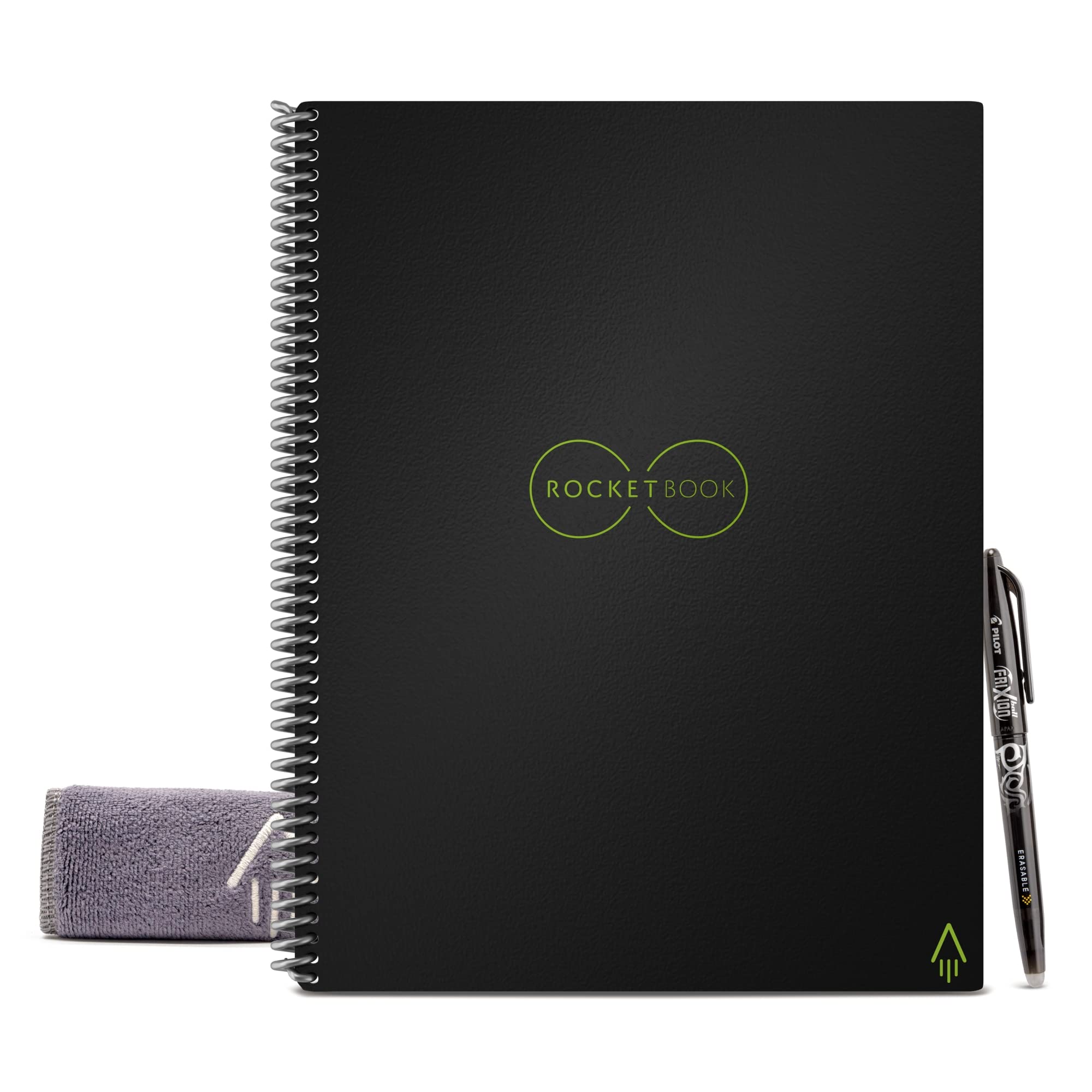 Rocketbook Core Smart Notebook, Medium/College Rule, Black Cover, (16) 11 X 8.5 Sheets