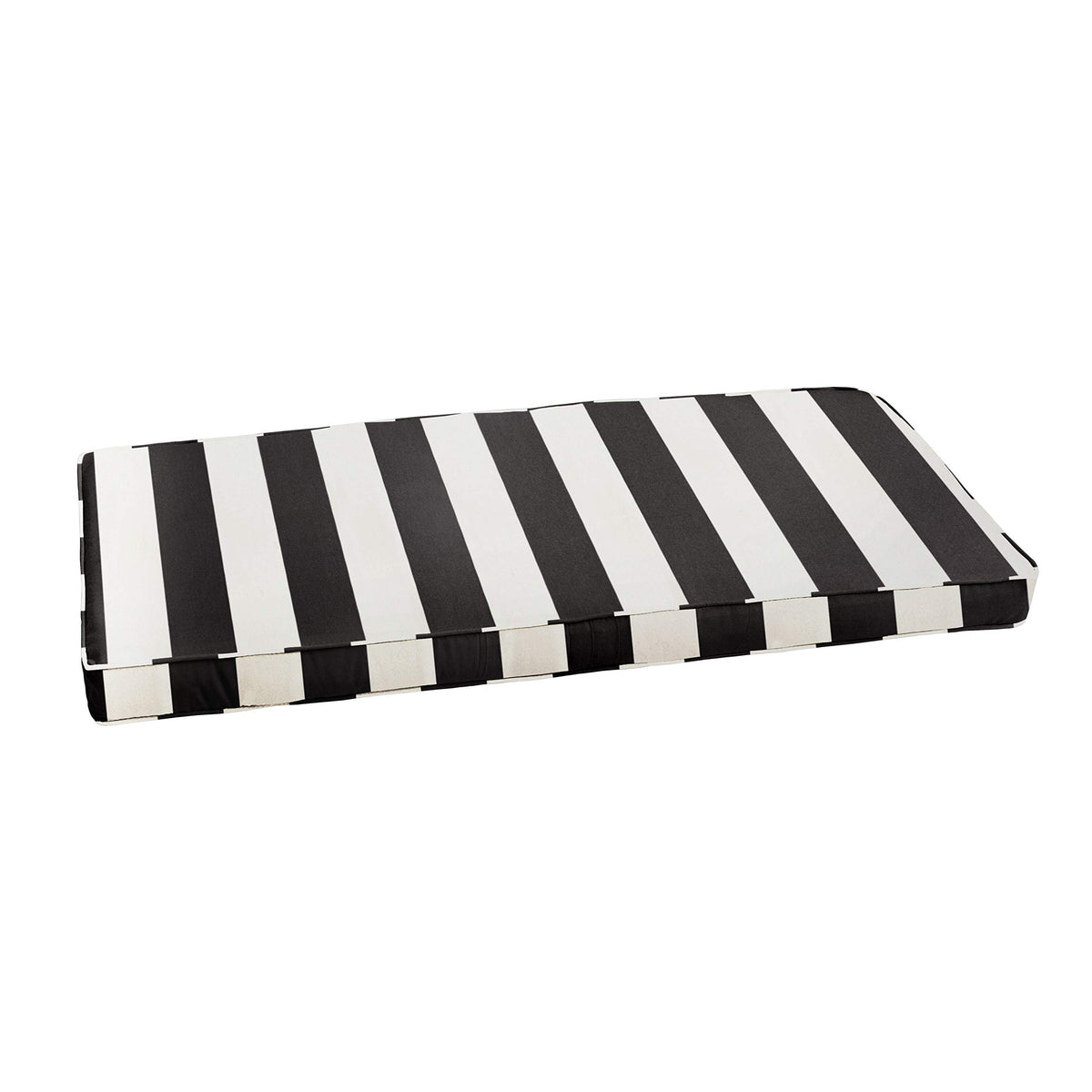 Sorra Home Sunbrella Corded Bench Cushion, 1 Count (Pack Of 1), White And Black