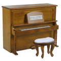 GANAZONO 1 Set Dollhouse Piano 1:12 Miniature Simulation Wooden Upright Piano with Stool Photo Prop for Dollhouse Furniture Acce