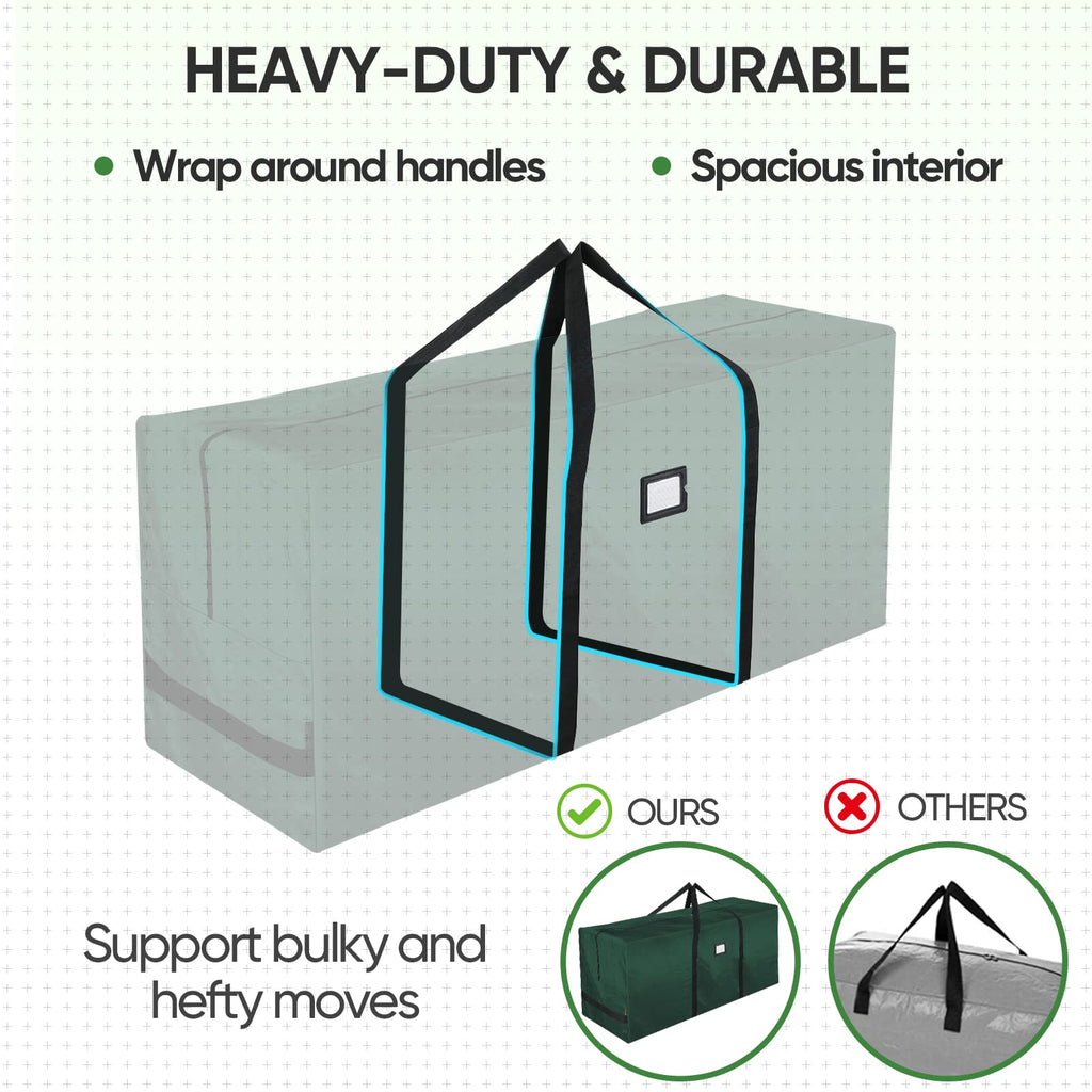 Baleine 7.5 Ft Extra Large Christmas Tree Storage Bag With Reinforced Handles And Dual Zippers For Wide Opening (Green)