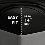 Cathay Home Essentials Ultra Soft Hypoallergenic Wrinkle Resistant Double Brushed Microfiber Bedding Sheet Set, Black, Queen