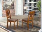 East West Furniture Dining Room Chairs, Set of 2, Saddle Brown