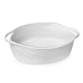 MEGASKET White Small Woven Basket, 13    x 9    x 5    Baskets for Gifts Empty Cotton Rope, Cute Nursery Baby Storage Organizer,