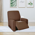 Purefit 100% Dual Waterproof Recliner Cover, Waterproof Couch Cover For Recliner - Stretch Non Slip Fleece Sofa Covers Washable, Leakproof Furniture Protector For Kids, Pets, Dog (Recliner, Brown)