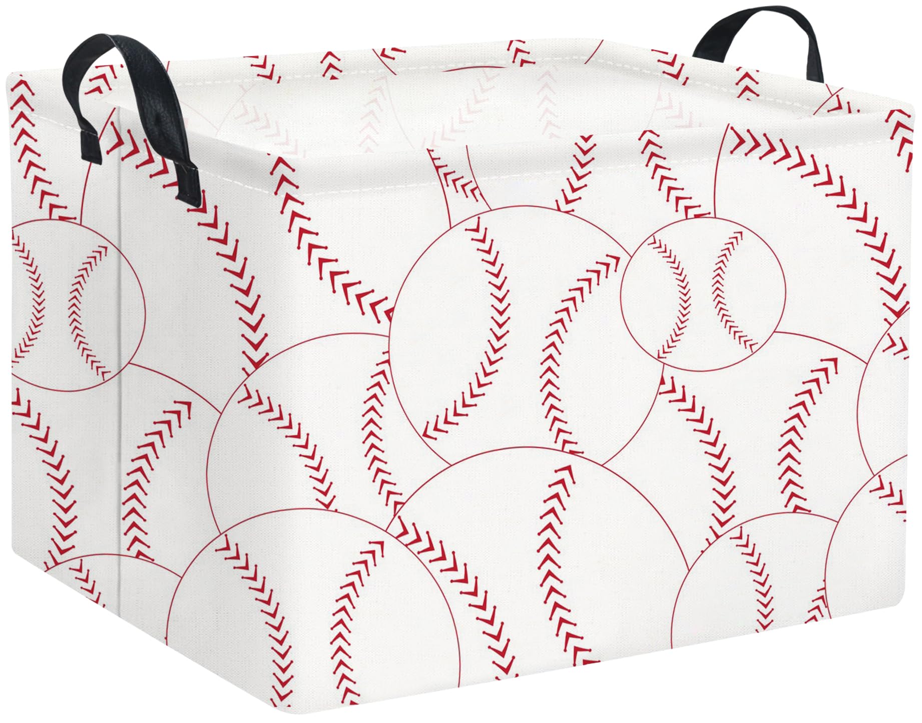 HIYAGON Rectangular Baseball Basket Kids Baby Nursery Storage Basket for Boys Baseball Room Decor Cute Toy Storage Organizer Bin